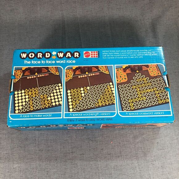 Vintage Mattel Word War Board Game 2 Players Strategy 1978 Complete - Picture 2 of 3